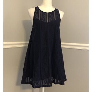 New Abercrombie and Fitch Dress Long top Women's Small Blue lace sleeveless